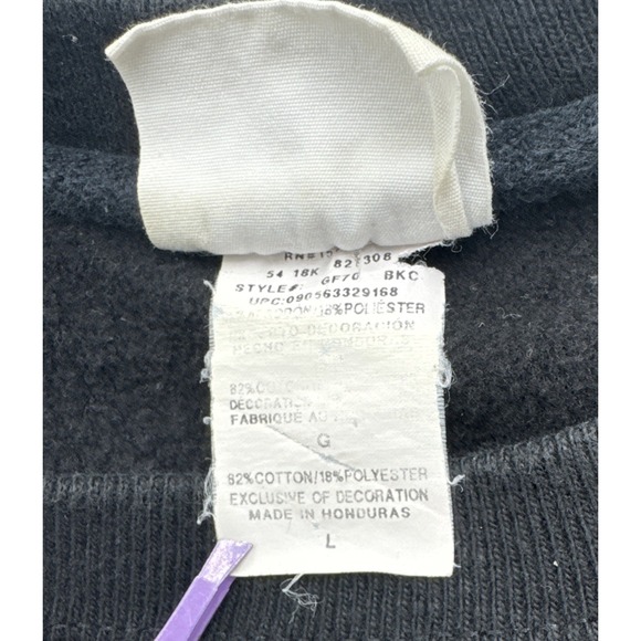 Champion Reverse Weave Mens Oversized Arch Crew Black Sweatshirt Sz Large - Picture 10 of 10